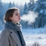 Winter Zahnschmerzen junge Frau draussen