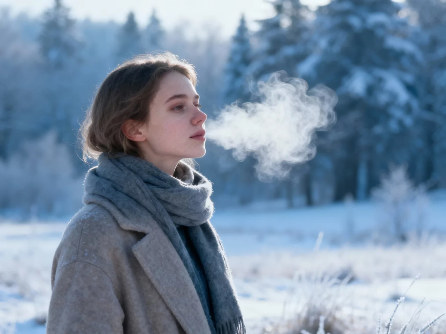 Winter Zahnschmerzen junge Frau draussen